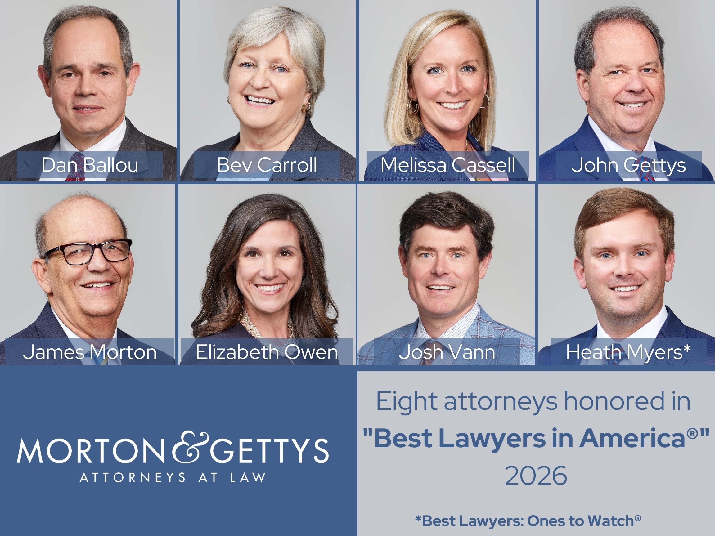 Eight from Morton & Gettys included in 2026 edition of Best Lawyers